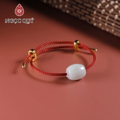 Vòng tay dây thép lu thống đá cẩm thạch 12x14mm