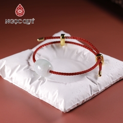 Vòng tay dây thép lu thống đá cẩm thạch 12x14mm