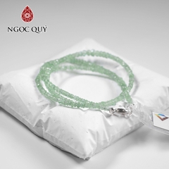 Chuỗi cổ đá ngọc lục bảo kèm kiểm định Liulab hạt 3mm