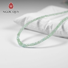 Chuỗi cổ đá ngọc lục bảo kèm kiểm định Liulab hạt 3mm