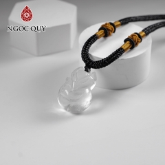 Mặt dây chuyền hồ ly đá thạch anh trắng