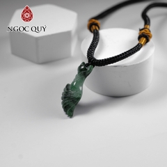 Mặt dây chuyền hồ ly đá cẩm thạch sơn thủy 12x28mm