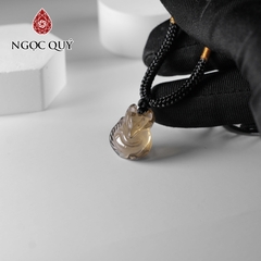 Mặt dây chuyền hồ ly đá thạch anh khói