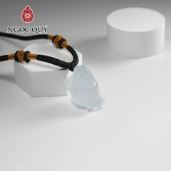 Mặt dây chuyền kim quy đá thạch anh xanh 17x25mm