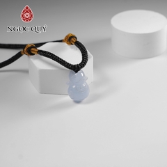 Mặt dây chuyền mèo thần tài đá Aquamarine 14x19mm
