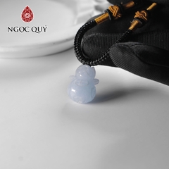 Mặt dây chuyền mèo thần tài đá Aquamarine 14x19mm