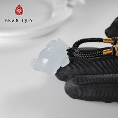 Mặt dây chuyền kim quy đá thạch anh xanh 17x25mm