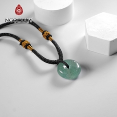 Mặt dây chuyền đồng điếu đá thạch anh dâu xanh