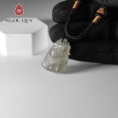 Mặt dây chuyền hồ ly đá thạch anh tóc xanh