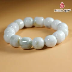 Vòng hạt lu thống đá cẩm thạch A hạt lu 13x13mm