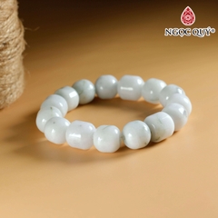 Vòng hạt lu thống đá cẩm thạch A hạt lu 13x13mm