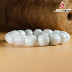 Vòng hạt lu thống đá cẩm thạch A hạt lu 13x13mm