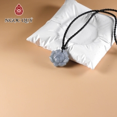 Mặt dây chuyền hoa mẫu đơn đá cẩm thạch lam ngọc type A