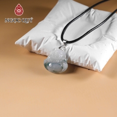 Mặt dây chuyền phật di lặc cẩm thạch hoa bay type A 21x21mm