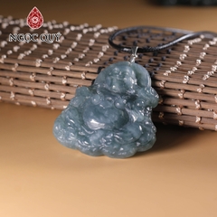 Mặt dây chuyền phật Di Lặc cẩm thạch lam ngọc