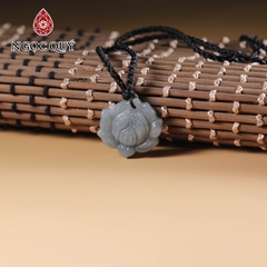 Mặt dây chuyền hoa mẫu đơn đá cẩm thạch lam ngọc type A