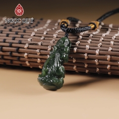 Mặt dây chuyền phật bà đá ngọc bích nephrite