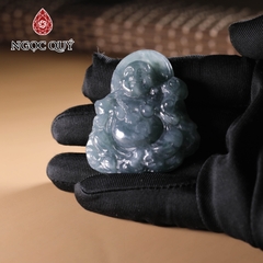 Mặt dây chuyền phật Di Lặc cẩm thạch lam ngọc