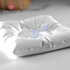 Bông tai hoa đá aquamarine
