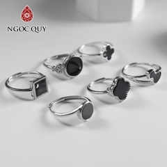 Nhẫn bạc phỉ thúy mực dục type A
