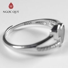 Nhẫn bạc phỉ thúy mực dục type A