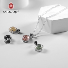 Dây chuyền bạc mặt đá thiên nhiên 8mm