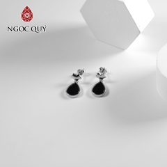 Bông tai giọt nước phỉ thúy mực dục type A
