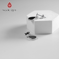 Bông tai giọt nước phỉ thúy mực dục type A