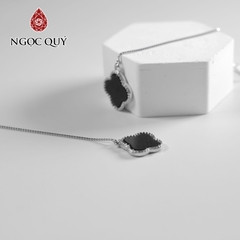 Bông tai cỏ 4 lá phỉ thúy mực dục type A