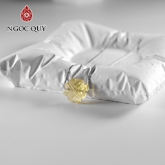 Dây chuyền bạc cỏ 4 lá hổ phách