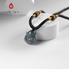 Mặt dây chuyền hồ ly đá cẩm thạch lam ngọc