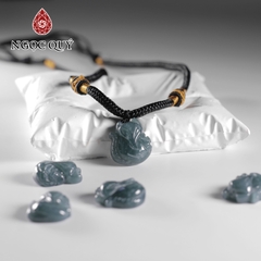 Mặt dây chuyền hồ ly đá cẩm thạch lam ngọc