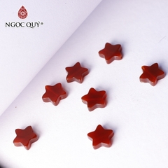 Ngôi sao xỏ ngang đá mã não đỏ làm vòng tay, phụ kiện handmade