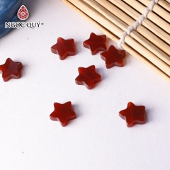 Ngôi sao xỏ ngang đá mã não đỏ làm vòng tay, phụ kiện handmade