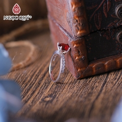 Nhẫn bạc hạt đá Garnet