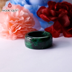 Nhẫn bản lớn đá cẩm thạch sơn thủy