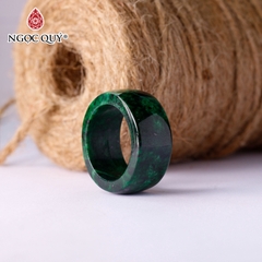 Nhẫn bản lớn đá cẩm thạch sơn thủy