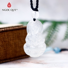 Mặt dây chuyền phật bà đá mã não trắng