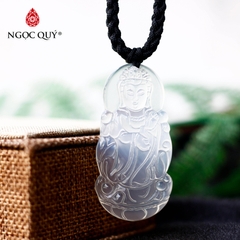 Mặt dây chuyền phật bà đá mã não trắng