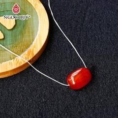 Dây chuyền bạc lu thống mã não đỏ 17x13mm