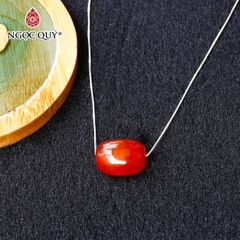 Dây chuyền bạc lu thống mã não đỏ 17x13mm