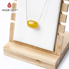 Dây chuyền bạc lu thống mã não vàng 13x17mm
