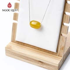 Dây chuyền bạc lu thống mã não vàng 13x17mm