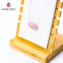 Dây chuyền bạc lu thống thạch anh hồng 17x14mm