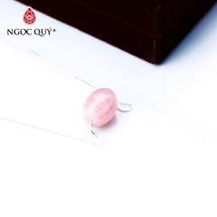 Dây chuyền bạc lu thống thạch anh hồng 17x14mm