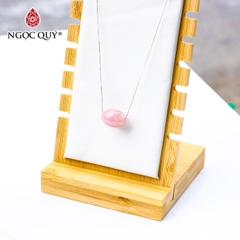 Dây chuyền bạc lu thống thạch anh hồng 17x14mm