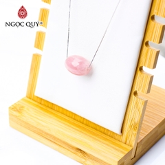 Dây chuyền bạc lu thống thạch anh hồng 17x14mm