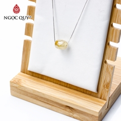 Dây chuyền bạc lu thống thạch anh tóc vàng 9x11mm