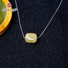 Dây chuyền bạc lu thống thạch anh tóc vàng 9x11mm