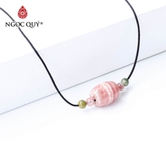 Dây chuyền mắt lu thông đá đào hoa
